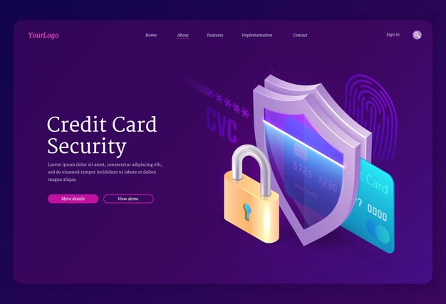 Vectorbanner van creditcardbeveiliging