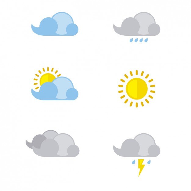 Gratis Vector vectoriële weersvoorspelling illustratie