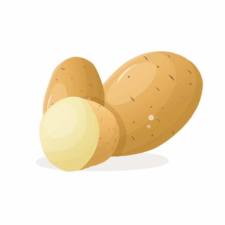 Gratis Vector vectorillustratie aardappel kleurrijke gradiënt mascotte