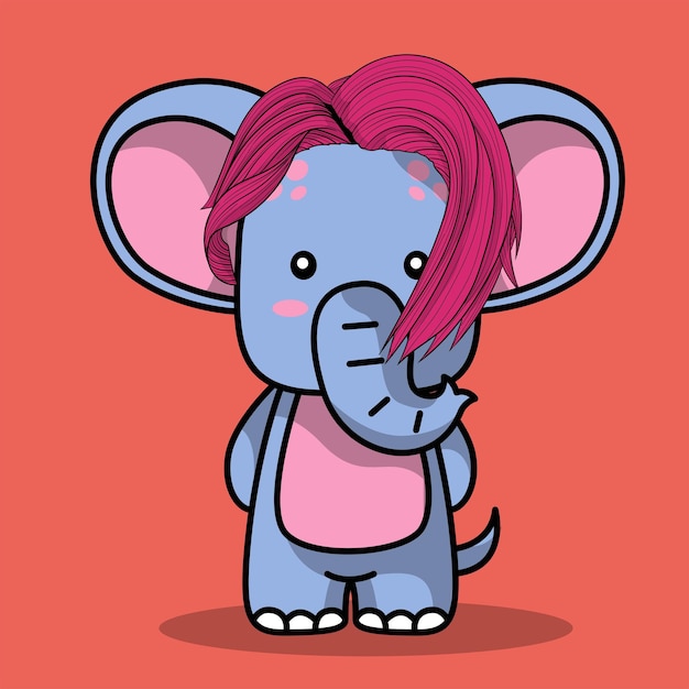 Gratis vector vectorillustratie schattig olifant cartoon