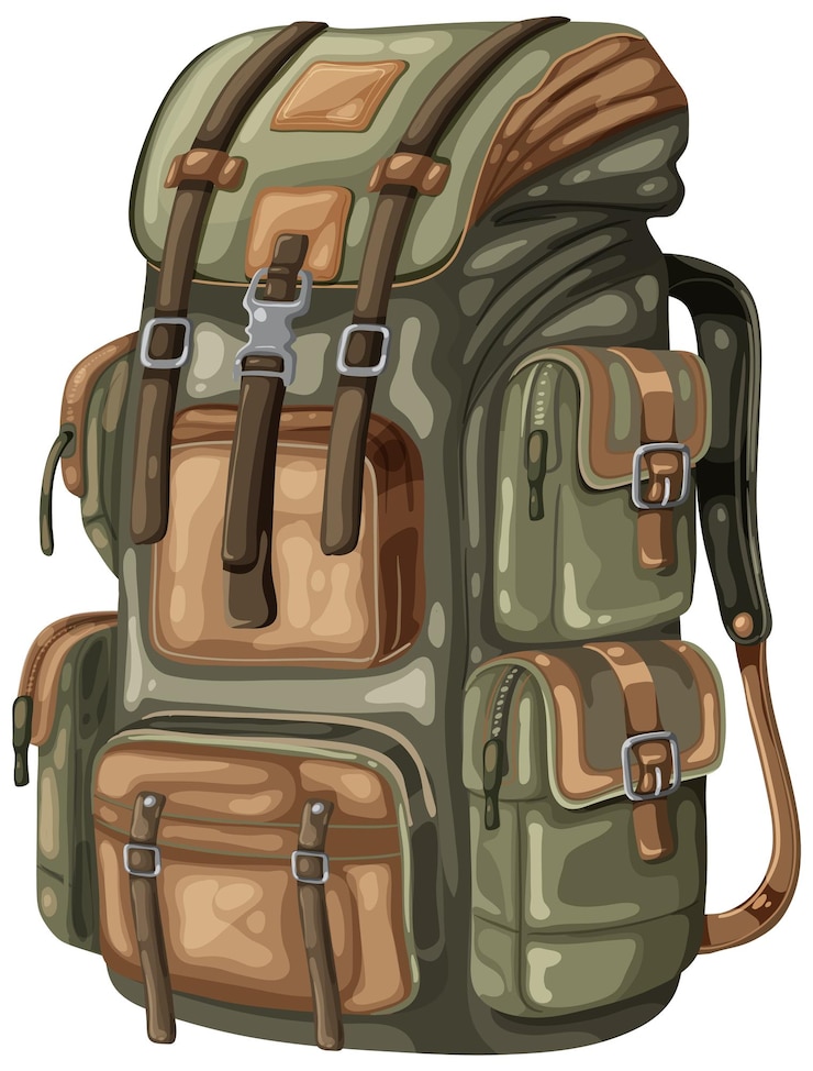 Gratis Vector vectorillustratie van camouflage rugzak
