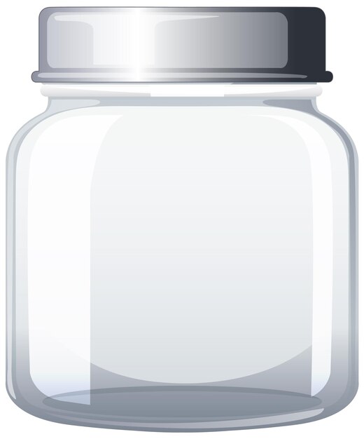 Vectorillustratie van een lege glazen pot