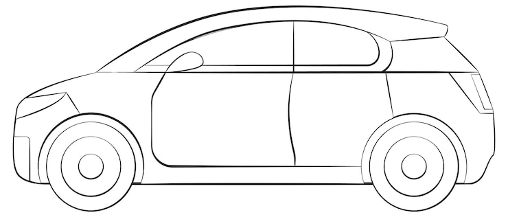 Gratis Vector vectorillustratie van een slanke hatchback