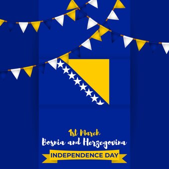 Vectorillustratie van happy independence day bosnië en herzegovina