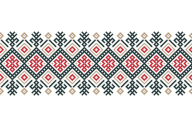 Vectorillustratie van Oekraïense folk naadloze patroon ornament etnische ornament grens element traditionele Oekraïense Wit-Russische volkskunst gebreid borduurpatroon Vyshyvanka