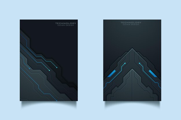 Vectorsjabloon voor brochure of omslag met hitech-elementenachtergrond