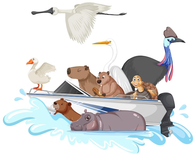 Veel dieren op de boot