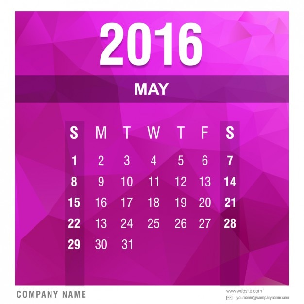 Gratis vector veelhoekige 2016 kalender