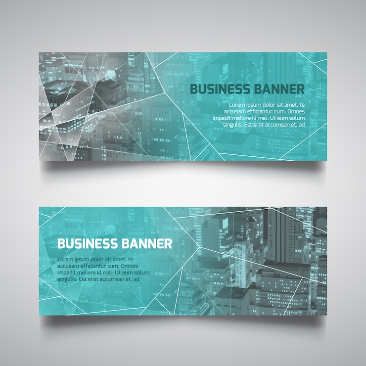 Gratis Vector veelhoekige bedrijf banner