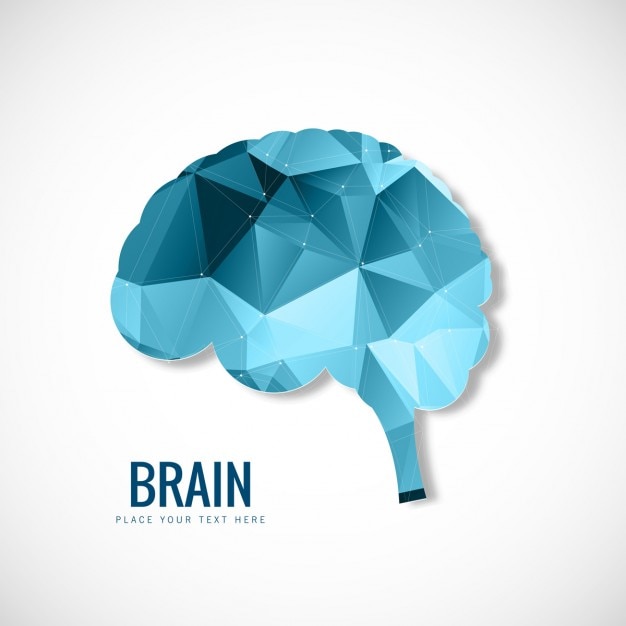 Gratis vector veelhoekige brain