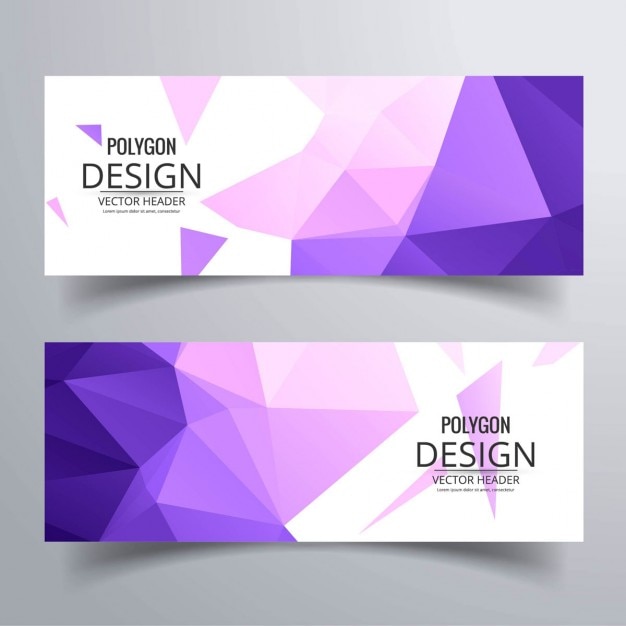 Gratis vector veelhoekige geplaatste banners