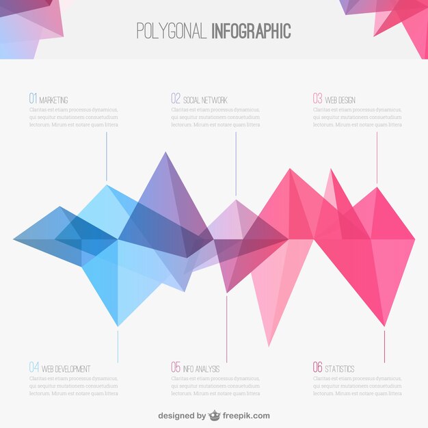 Veelhoekige infographic sjabloon