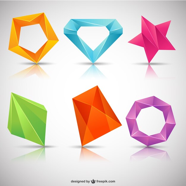 Gratis vector veelhoekige logo's