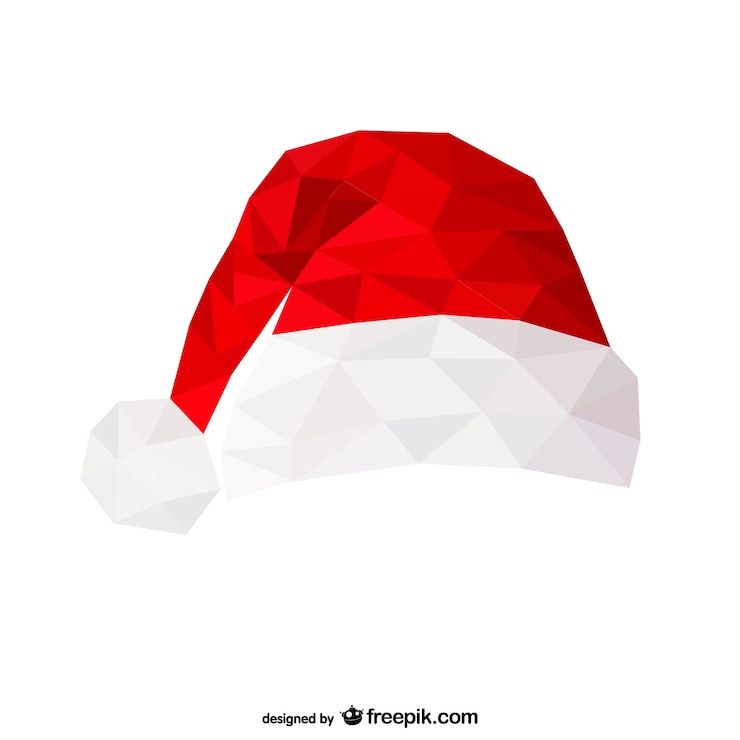 Gratis Vector veelhoekige santa claus hoed