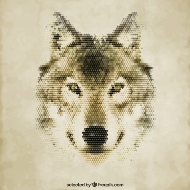 Gratis vector veelhoekige wolf