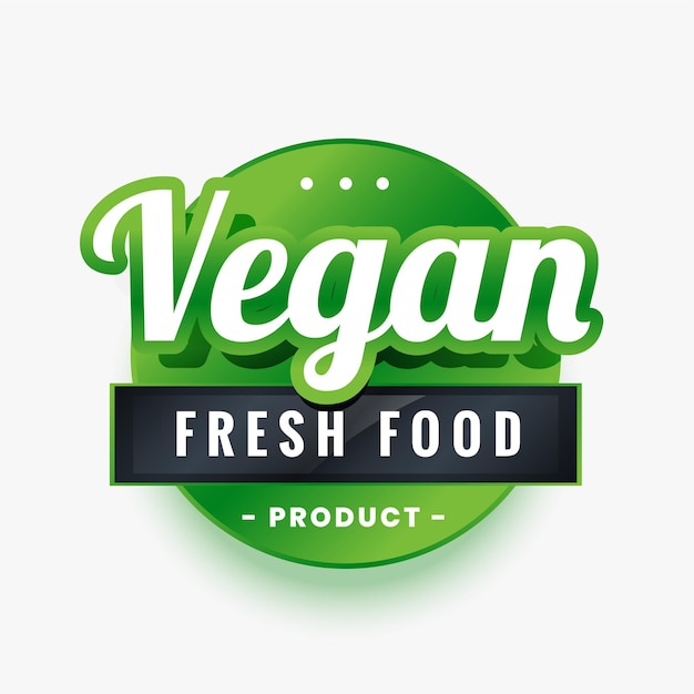 Veganistisch alleen vers voedsel groen labelontwerp