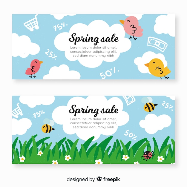 Veld lente verkoop banner