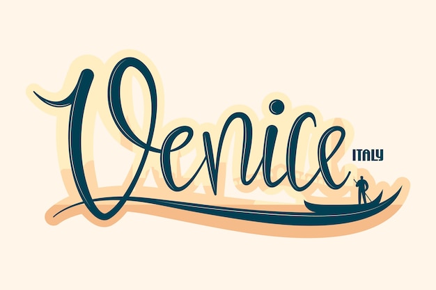 Gratis vector venetië stad belettering