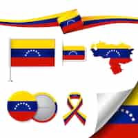 Gratis vector venezuela representatieve elementen collectie