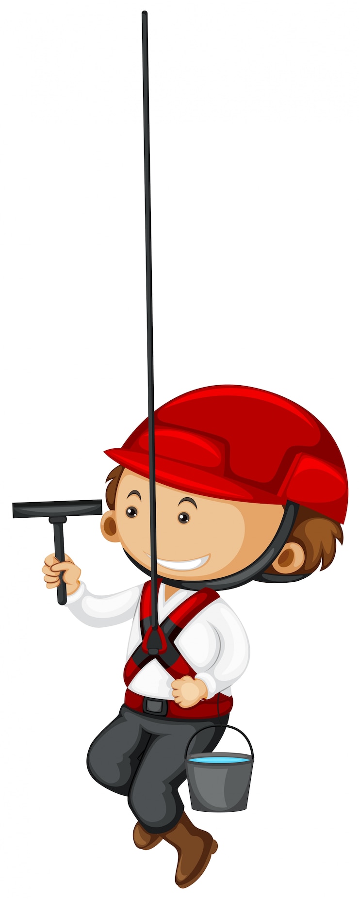 Gratis Vector vensterreiniger met emmer water