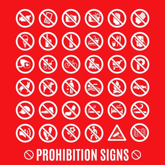 Gratis Vector verbod set