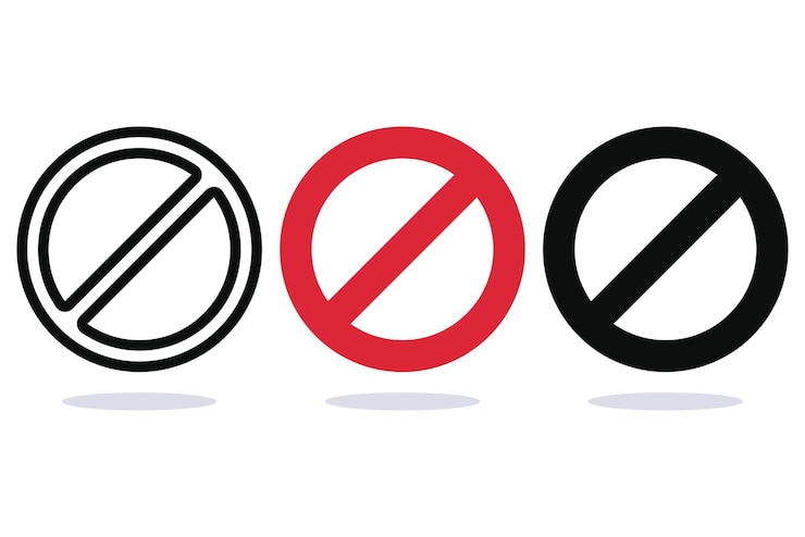 Gratis Vector verboden rode geen tekenlijn platte glyph
