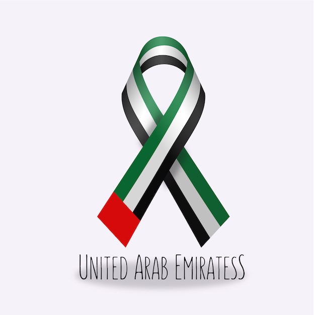 Gratis vector verenigde arabische emiratess vlag lint ontwerp