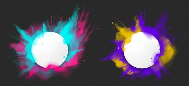 Gratis vector verfpoeder explotion met rond