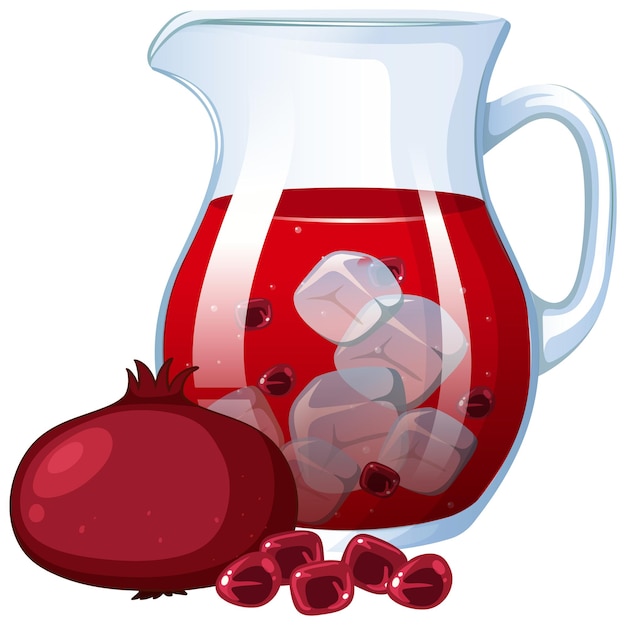 Verfrissende illustratie van granaatappelsap