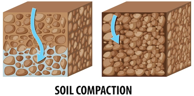 Gratis vector vergelijking van de compactie-dichtheid van de bodem in het wetenschappelijk onderwijs