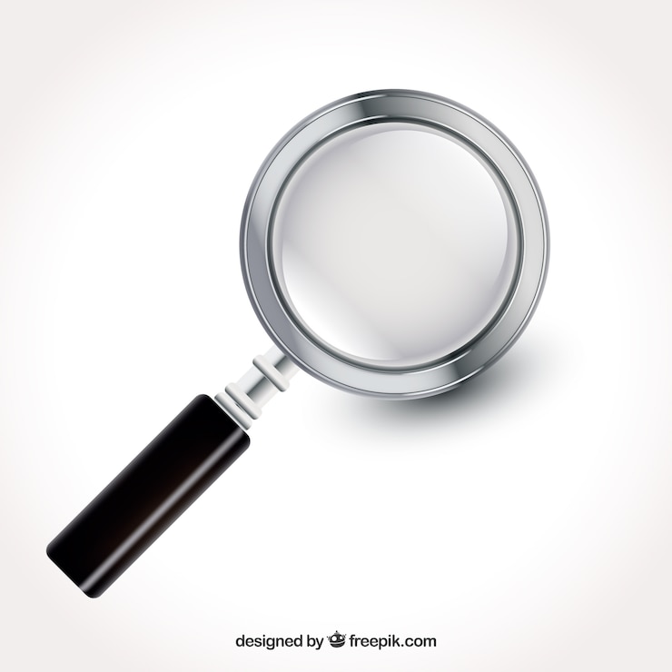 Gratis Vector vergrootingsglas achtergrond in realistische stijl