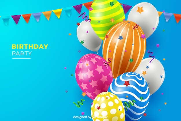 Verjaardag achtergrond met ballonnen
