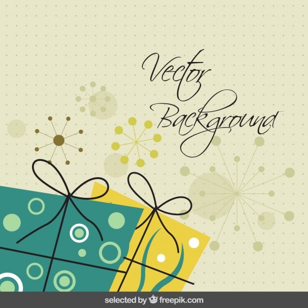 Gratis Vector verjaardag achtergrond met cadeautjes