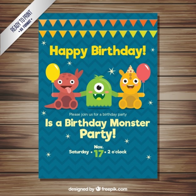 Verjaardag monster kaart