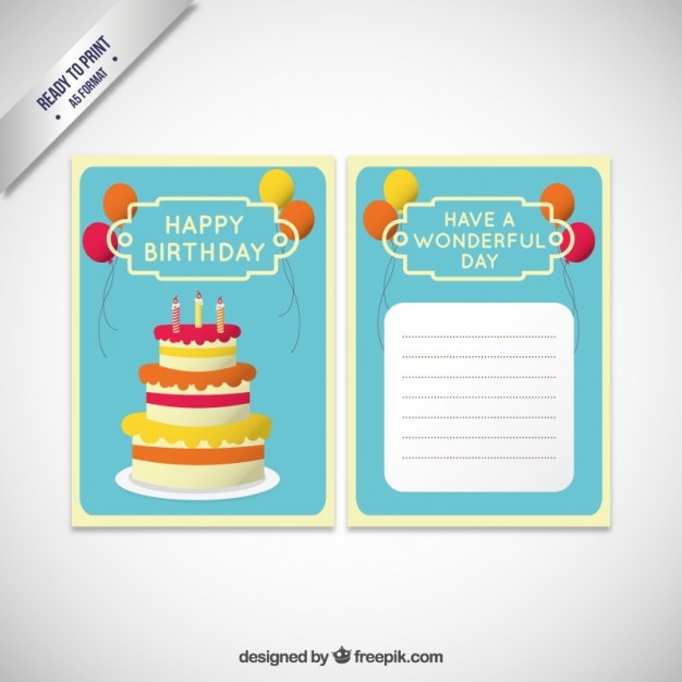 Verjaardag uitnodiging kaart sjabloon met taart