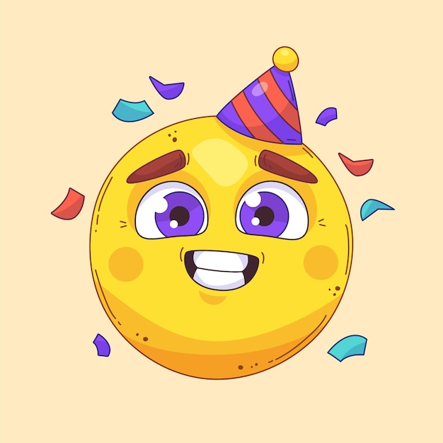 Verjaardags emoji illustratie