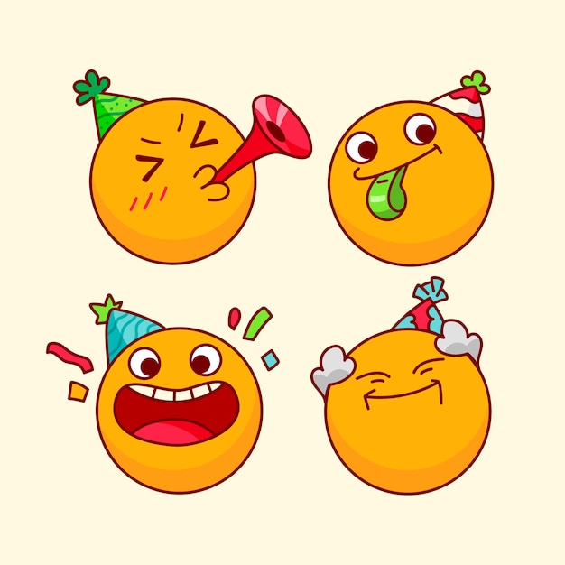 Gratis vector verjaardags emoji illustratie