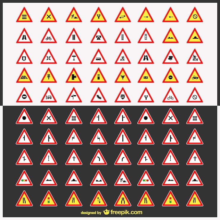 Gratis Vector verkeersborden vector pack