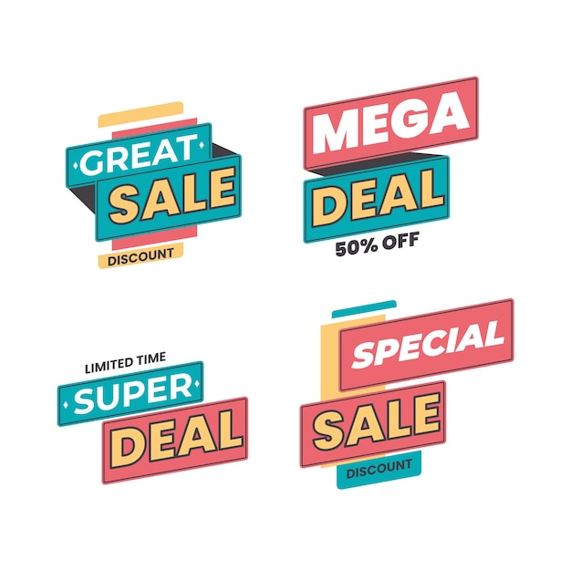 Gratis vector verkoop en korting promo banners collectie