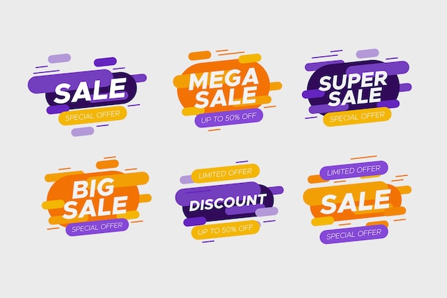 Gratis vector verkoop kleurrijke banner set