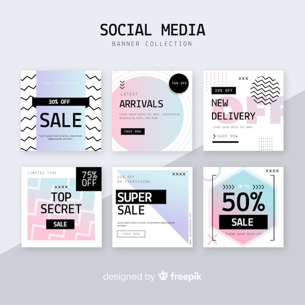 Gratis vector verkoop webbanner voor sociale media