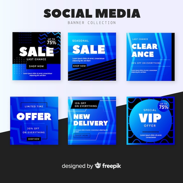 Gratis vector verkoop webbanner voor sociale media