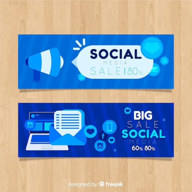 Gratis vector verkoop webbanner voor sociale media