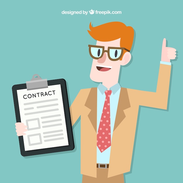 Gratis vector verkoper met contract