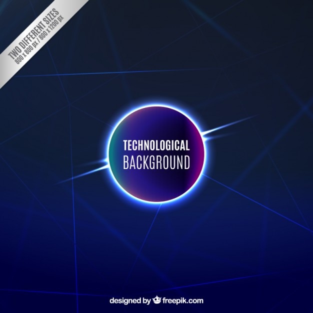 Gratis vector verlichte cirkel technologische achtergrond