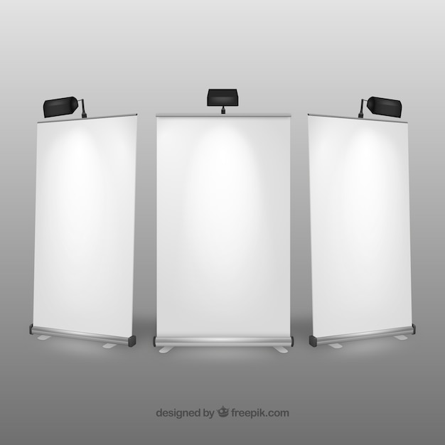 Gratis vector verlichte roll up banners collectie