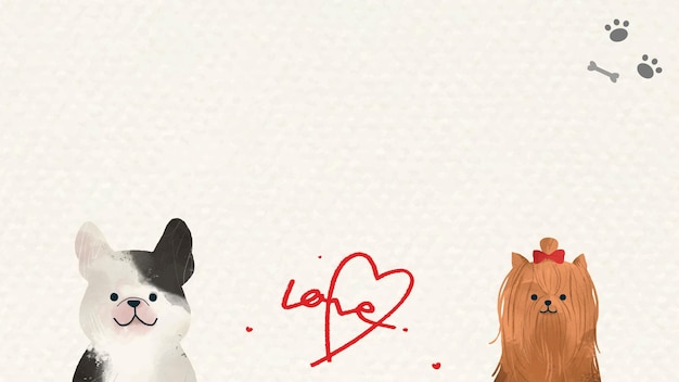 Verliefde honden, schattige illustraties