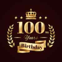 Gratis vector verloop 100ste verjaardagslogo