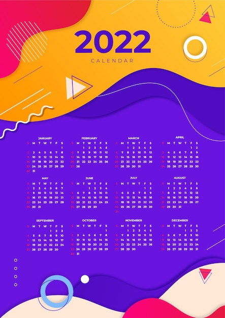 Verloop 2022 kalendersjabloon