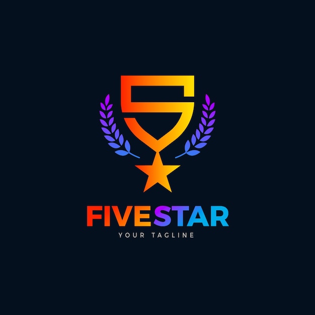 Gratis vector verloop 5-sterren logo sjabloon